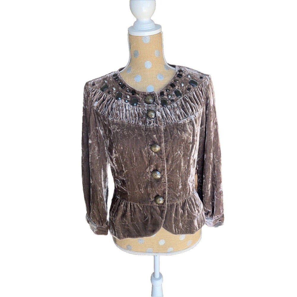 DKNY Crushed Velvet Blazer Victorian Jacket Whimsigoth Small X small